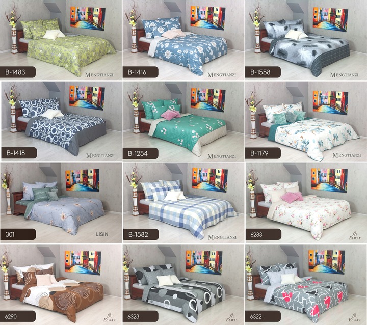 Pościel ELWAY 200x220 Bawełna Satynowa NOWE WZORY miękka dwustronna