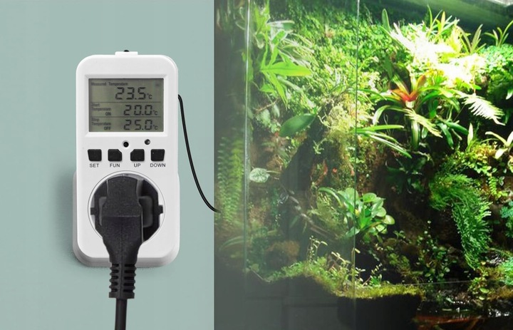 TERMOSTAT TIMER CYFROWY REGULATOR TEMPERATURY GNIAZDO SIECI 230V max. 3680W