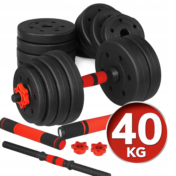 Hantle 40kg 2x20kg regulowane + SZTANGA ZESTAW CIĘŻARKÓW DO ĆWICZEŃ