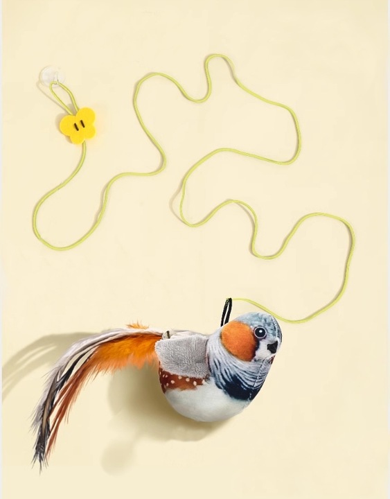 ZABAWKA DLA KOTA PRZYSSAWKA NA DRZWI RUCHOMA PTAK