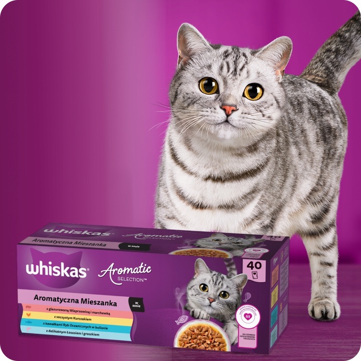 SASZETKI WHISKAS AROMATIC SELECTION AROMATYCZNA MIESZANKA W SOSIE