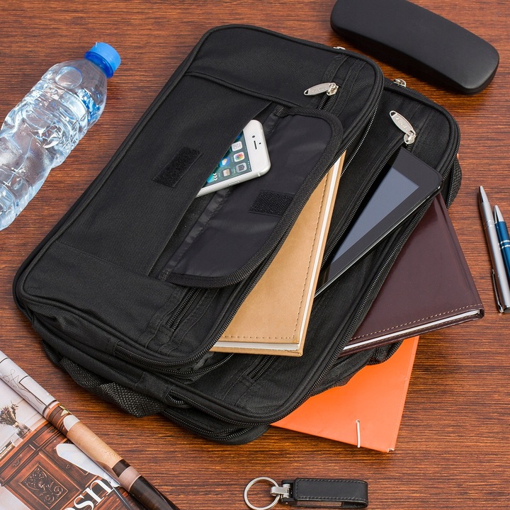 Męska torba do pracy A4 materiałowa pojemna lekka raportówka na dokumenty