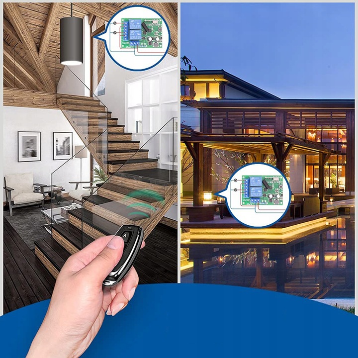 Zdalne sterowanie 230V włącznik 2 kanały na 2 pilota radiowy AC 85-250V 10A