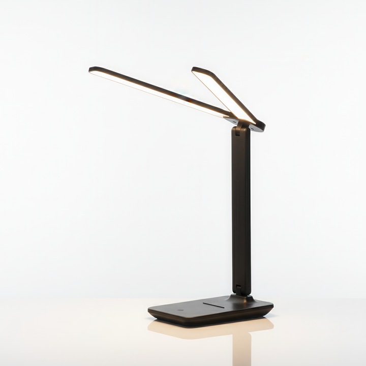 Lampka Biurkowa LED Podwójna Kreślarska Regulowana Dotyk Szkolna Na