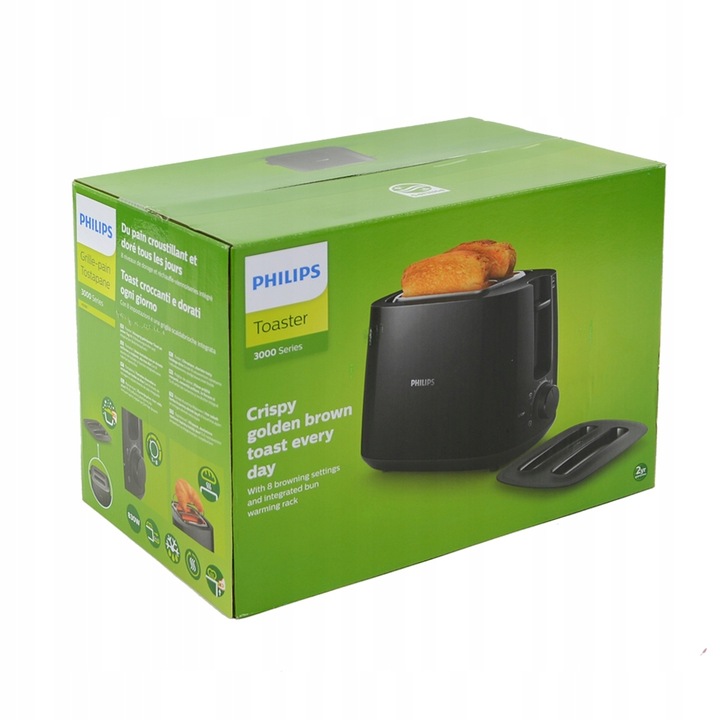 Toster PHILIPS HD2582/90 Daily Collection RUSZT DO BUŁEK 2 TOSTY 900 W