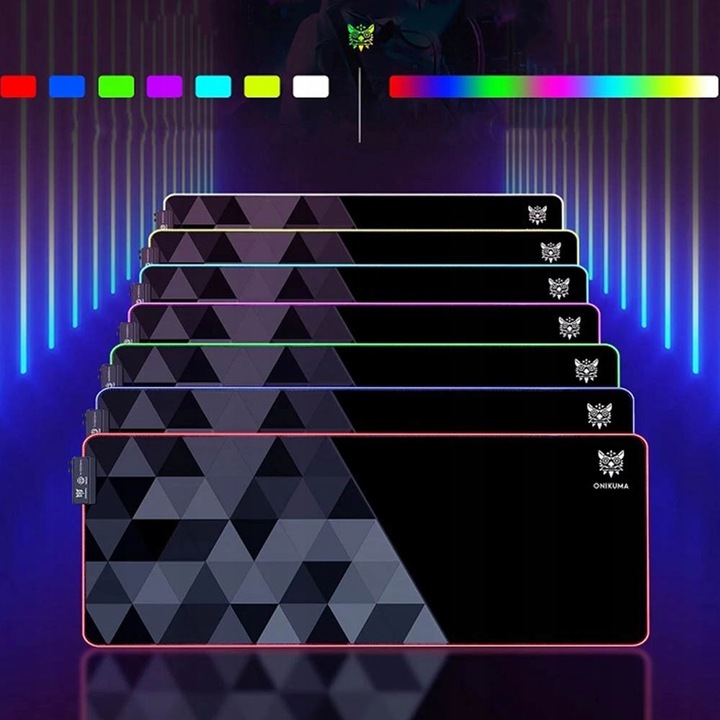 ONIKUMA MP006 GAMINGOWA PODKŁADKA POD MYSZ MYSZKĘ PODŚWIETLANA RGB 80x30 CM