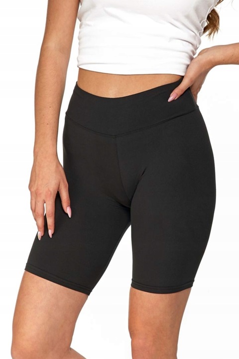 CZARNE LEGGINSY Z WYSOKIM STANEM KOLARKI FIT GETRY KRÓTKIE MORAJ S/M MODNE