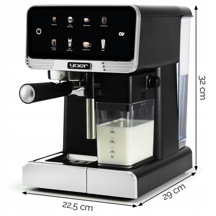 Ekspres do kawy ciśnieniowy Yoer +LED 20bar 1350W Automatyczny