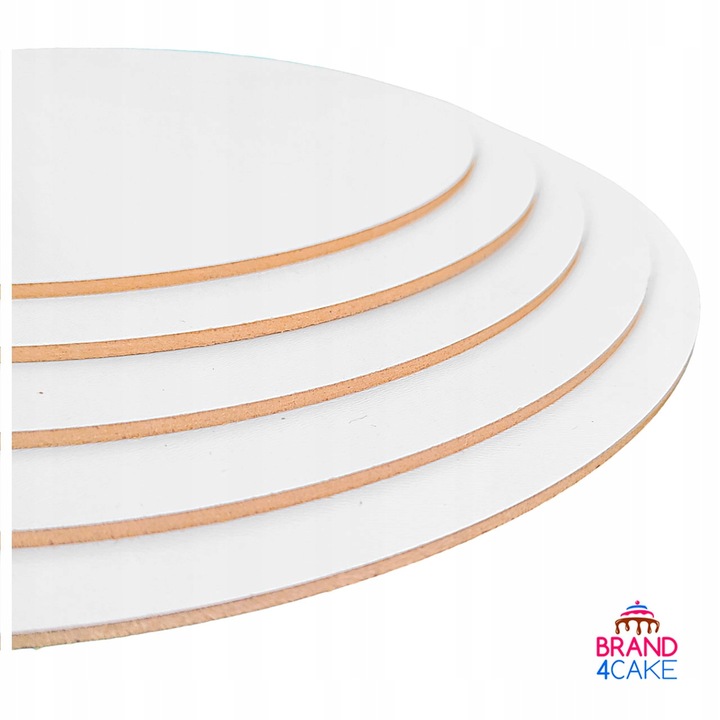 Podkład pod tort HDF BEZZAPACHOWY 28 cm 5 szt Biały Okrągły Brand4Cake