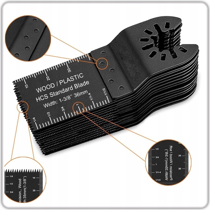 Zestaw 20 brzeszczotów wgłębnych do piły oscylacyjnej i narzędzia