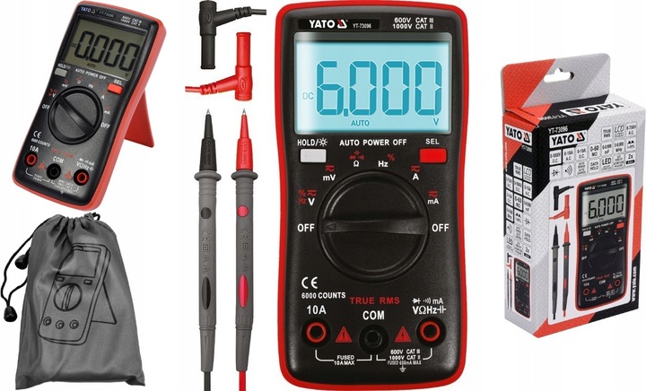 YATO MIERNIK CYFROWY MULTIMETR TRUE RMS LCD 6000 Z AUTOMATYCZNYM
