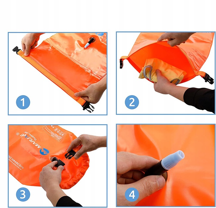 Boja asekuracyjna pływacka sucha kieszeń 72cm