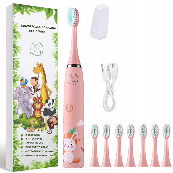 SZCZOTECZKA SONICZNA DLA DZIECI ELEKTRYCZNA DO ZĘBÓW KRÓLIK OSŁONKA