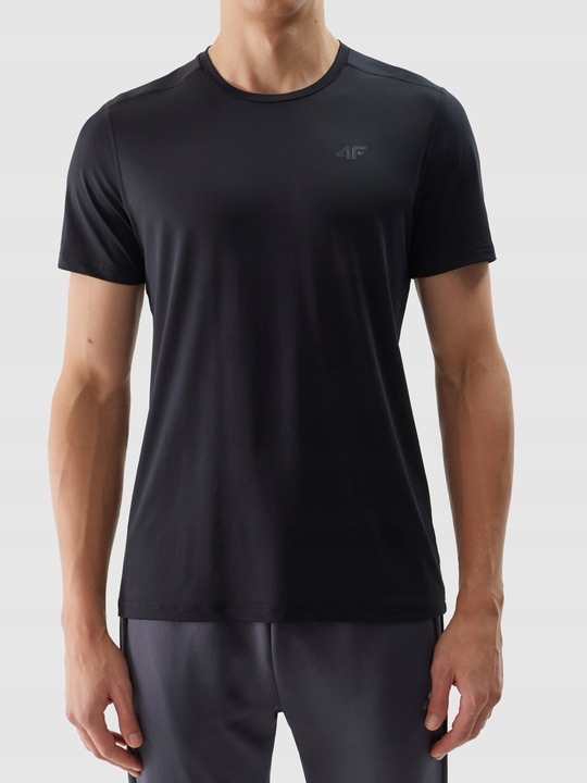 KOSZULKA 4F MĘSKA TRENINGOWA REGULAR SZYBKOSCHNĄCA - CZARNA r. S