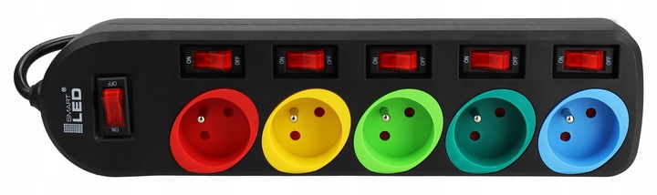 Przedłużacz Listwa Zasilająca 2 Metry 5 Gniazd 230V z Włącznikiem