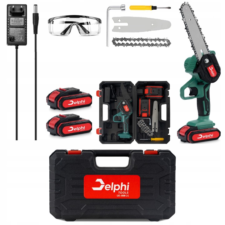 PIŁA ŁAŃCUCHOWA AKUMULATOROWA PILARKA 6" 2x AKUMULATOR 21V 2x Łańcuch