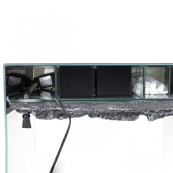 Akwarium z tylną filtracją, pompą i tłem 3D 60x30x30 cm