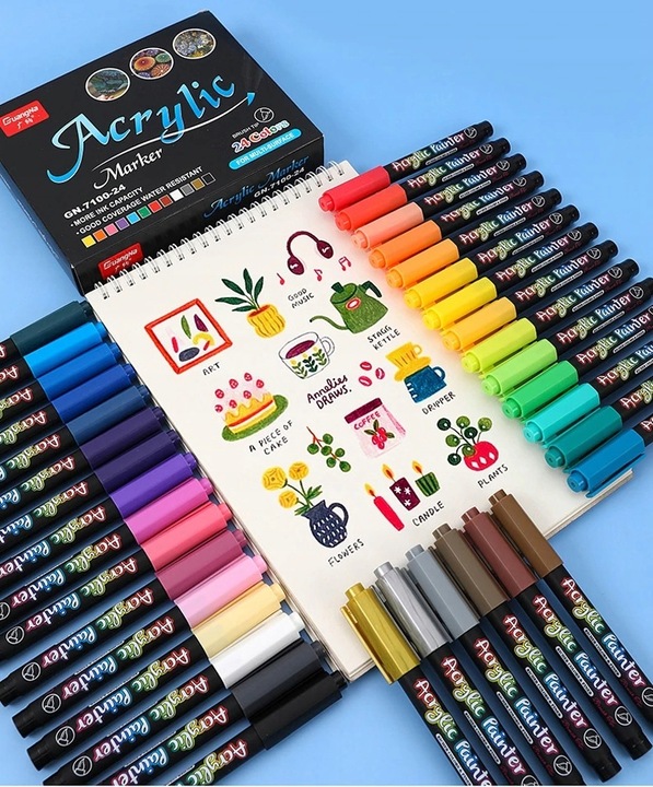 Pisaki Flamastry Mazaki AKRYLOWE 12szt (C025)