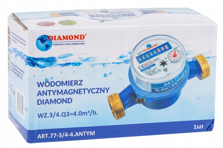 WODOMIERZ LICZNIK MIERNIK DO WODY ZIMNEJ ANTYMAGNETYCZNY DN20 FI 3/4"