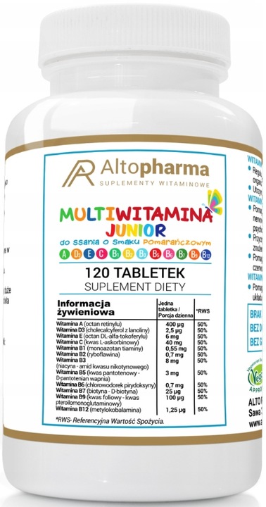 Altopharma Multiwitamina Junior dla dzieci 120 tab