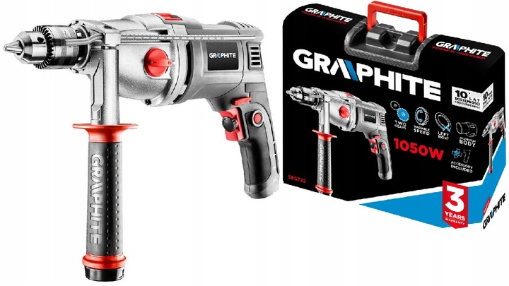 GRAPHITE WIERTARKA UDAROWA DWUBIEGUNOWA WALIZKA 1050W 58G722