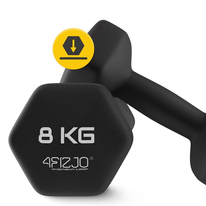 HANTLE CIĘŻARKI DO ĆWICZEŃ HANTELKI ŻELIWNE ANTYPOŚLIZGOWE ZESTAW 2x8 KG