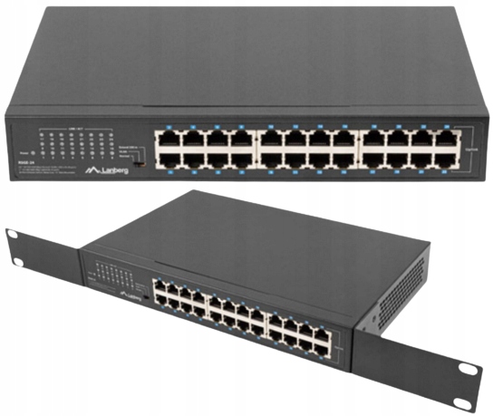 SWITCH 24 PORT 24x 1GB GIGABIT RACK 19 LANBERG