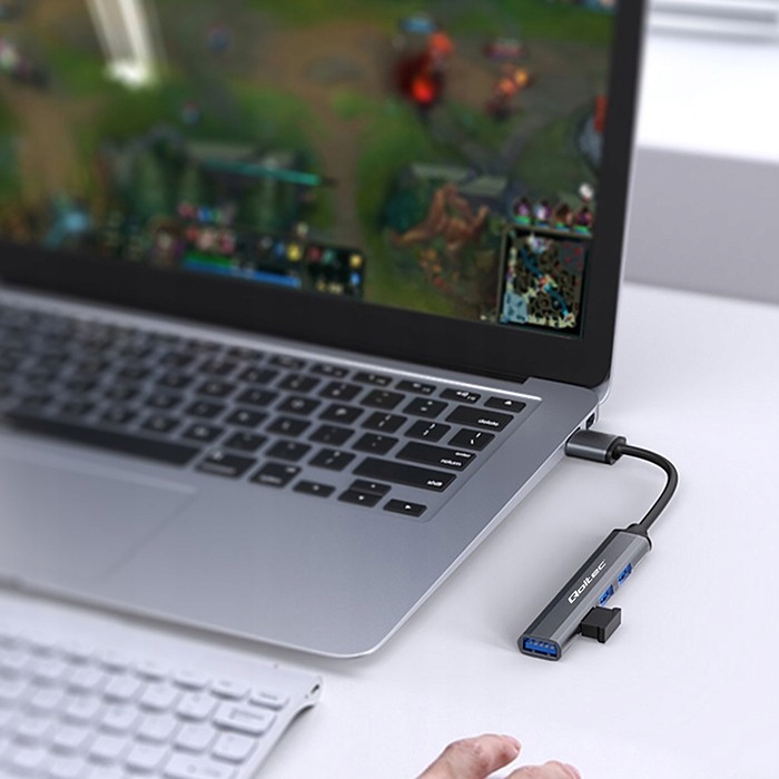Qoltec Hub Adapter Rozdzielacz USB-C 3.0 4w1 USB 3.0 3x USB 2.0 5Gb/s