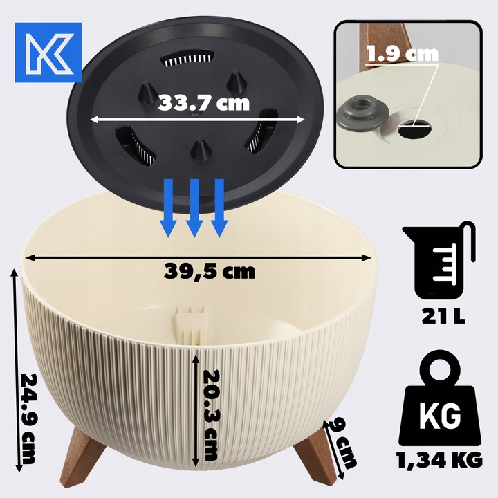 DONICZKA DONICA 40cm WKŁAD OSŁONKA MISA