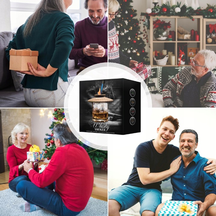 Zestaw do Wędzenia Whisky Smoker Gadżet Prezent dla Chłopaka Mężczyzny 8w1