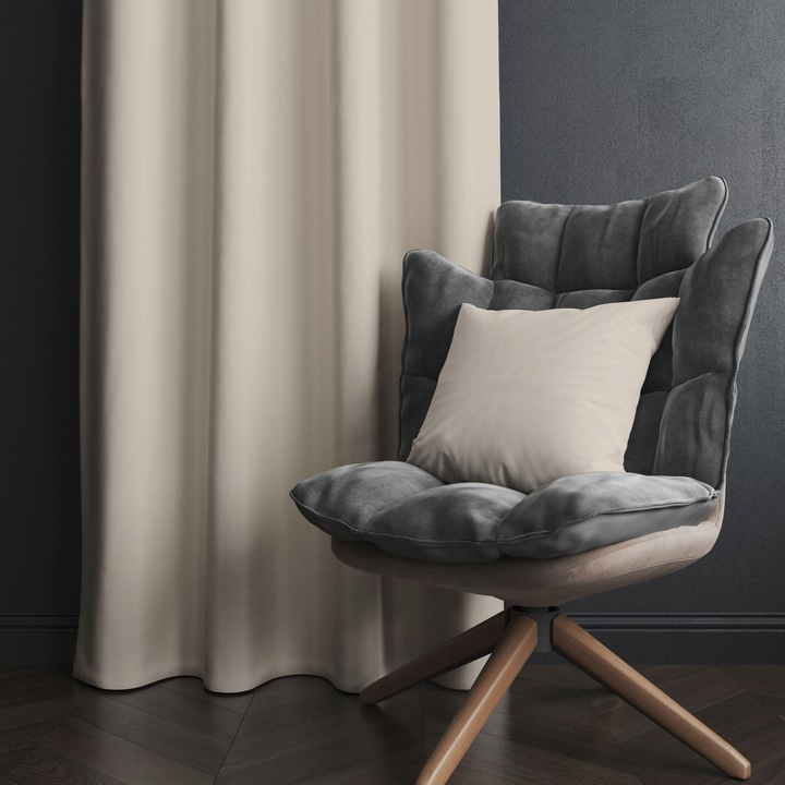 ZASŁONA WELUROWA NA TAŚMIE NA ŻABKI 140x250 KASZMIROWY BEŻOWA GRUBA