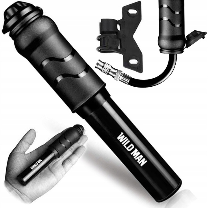POMPKA ROWEROWA MINI RĘCZNA MAŁA UCHWYT ALUMINIOWA 7 BAR NA RAMĘ WILD MAN
