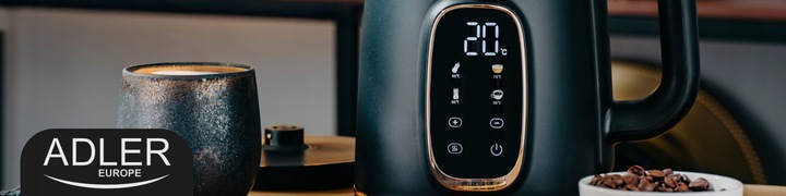 CZAJNIK ELEKTRYCZNY Z REGULACJĄ TEMPERATURY SZKLANY 1,7L Czarny Do