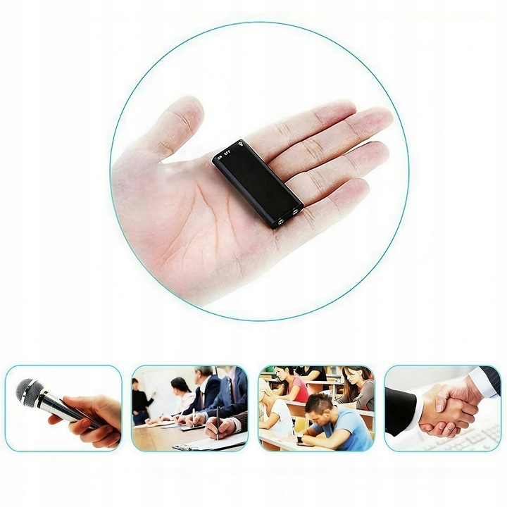 MINI DYKTAFON SZPIEGOWSKI PODSŁUCH DETEKCJA 16 GB