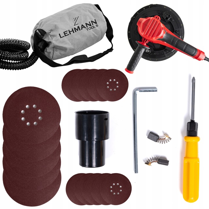 SZLIFIERKA DO GIPSU GŁADZI TYNKÓW TYNKU LED PRO Z ODSYSANIEM PYŁU