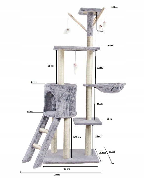 Drapak dla kota drzewo legowisko Domek 138cm F014