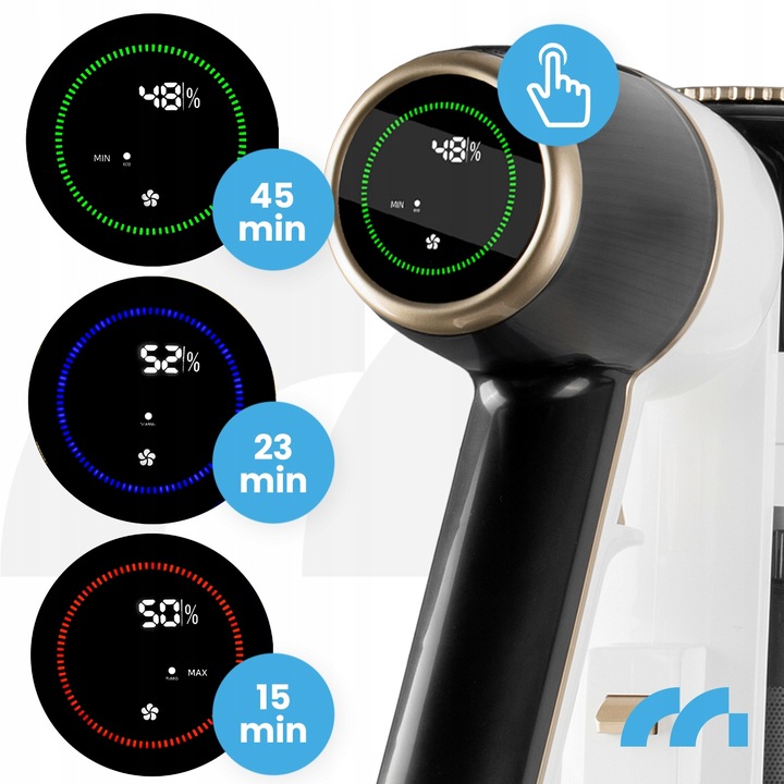 ODKURZACZ BEZPRZEWODOWY PIONOWY BEZWORKOWY ELEKTROSZCZOTKA LED 3W1