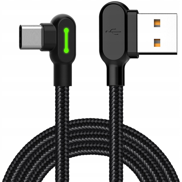 MCDODO KABEL KĄTOWY 90° USB-C SZYBKIE ŁADOWANIE DWUSTRONNY USB TYP C LED 2M
