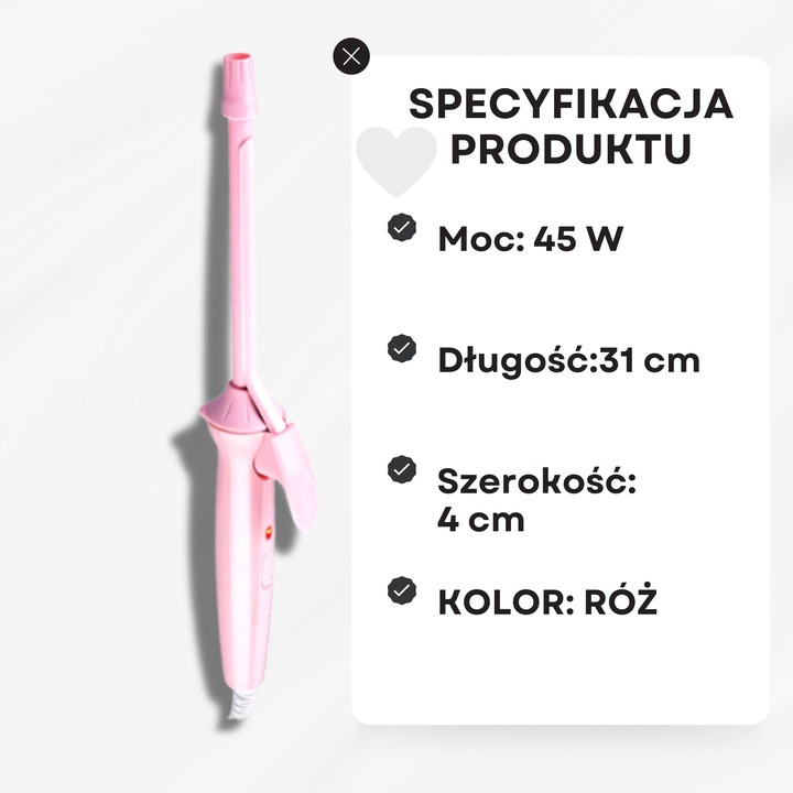 LOKÓWKA do włosów do KRĘCENIA loków szybkie nagrzewanie bez uszkodzeń