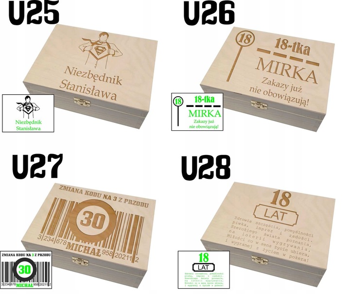 Niezbędnik Skrzynka PREZENT Urodziny BOX 18 30 40 80 pudełko urodzinowe
