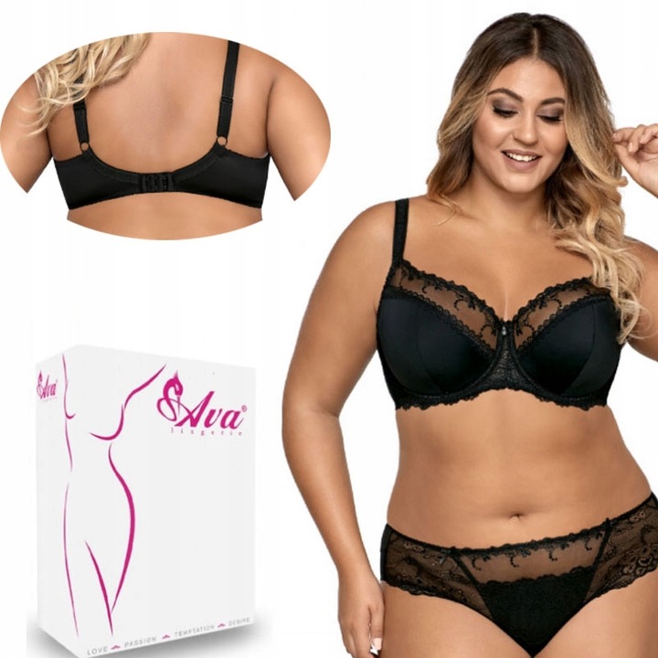 AVA stanik biustonosz półusztywniany wygodny AV-1030 SEMI-SOFT czarny 85G