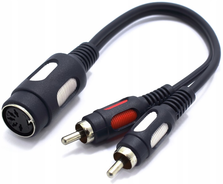 PRZEJŚCIÓWKA ADAPTER GNIAZDO DIN 5 PIN NA 2X WTYK RCA CHINCH VITALCO