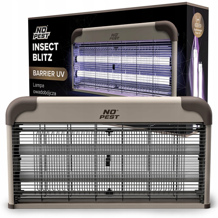 LAMPA OWADOBÓJCZA UV ŚCIENNA NO PEST NA KOMARY MUCHY ĆMY MOLE OWADY