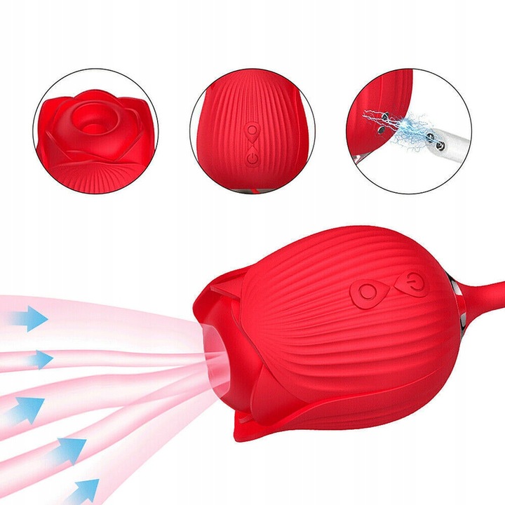 WIBRATOR POSUWISTY STYMULATOR ŁECHTACZKI MOCNE WIBRACJE RÓŻA CZERWONY