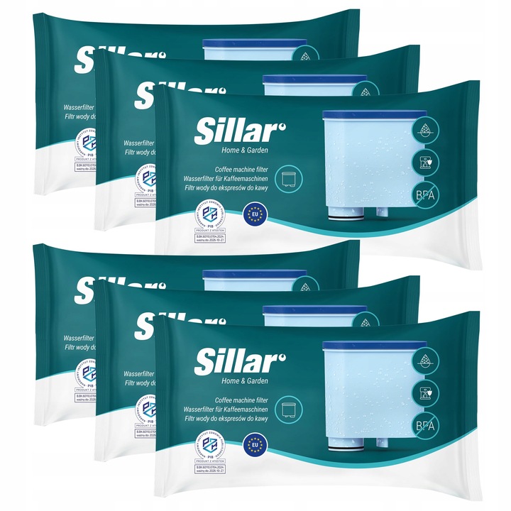 6x filtr Sillar do ekspresów Saeco Philips Latte GO AquaClean
