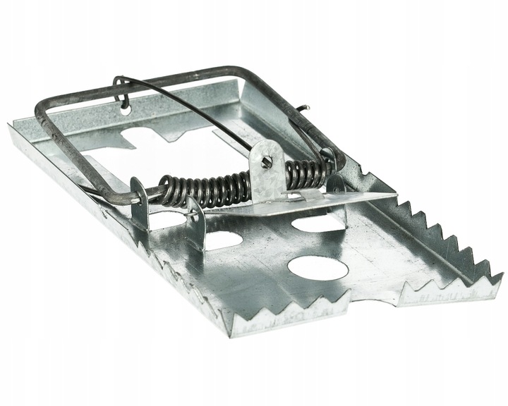 SILNA METALOWA KLASYCZNA PUŁAPKA ŁAPKA NA MYSZY SZCZURY SKUTECZNA (3