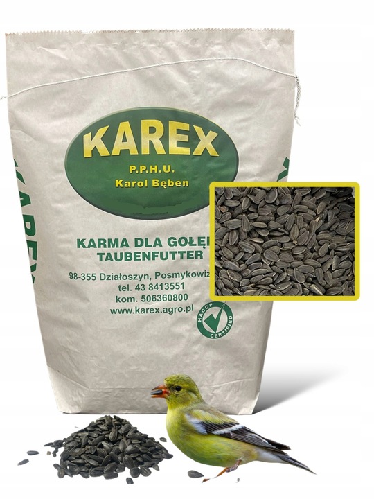 Czarny Słonecznik Ziarna Czyszczony Karma PREMIUM Dla Ptaków I Gołębi 10 kg