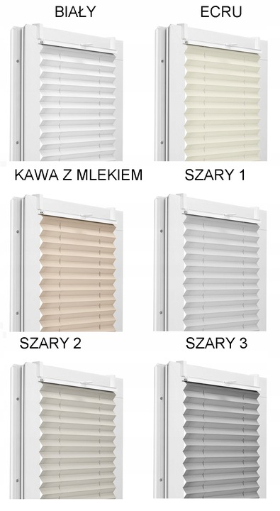 NOWOCZESNA ROLETA PLISOWANA 55x150 cm BEZINWAZYJNA