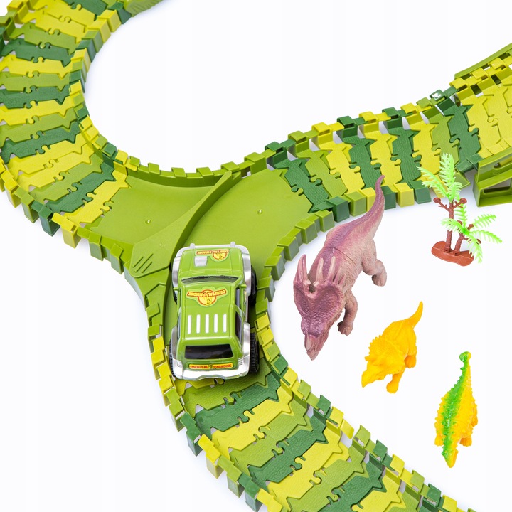 MEGA TOR WYŚCIGOWY PARK DINOZAURÓW MAGIC TRACK 270 elementów, 360cm TOR