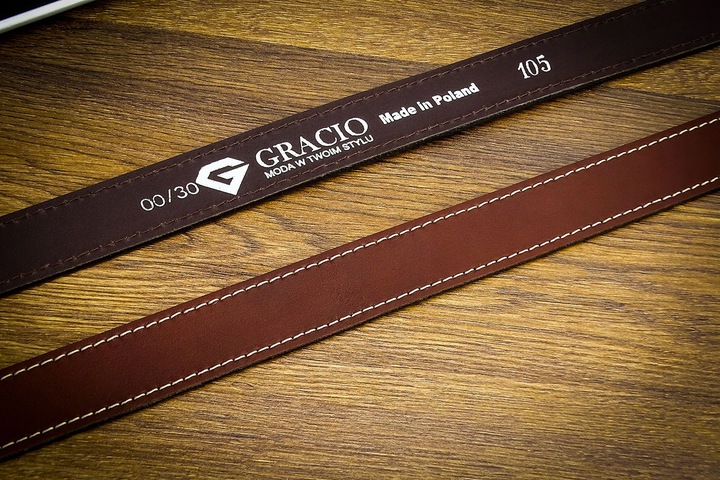 Pasek 110cm Męski Szeroki do SPODNI JEANS Brązowy